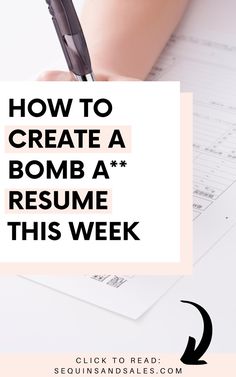 a person writing on a piece of paper with the words how to create a bomba resume this week