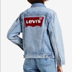 New With Tags Levis Ex Boyfriend Trucker Jacket, Boyfriend Denim Jacket, Patch Jacket, Boyfriend Denim, Patches Jacket, Outerwear Vest, Converse Sneakers, Elizabeth Taylor, Denim Jacket Women