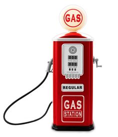 an old fashioned gas pump with the word gas station written on it's side