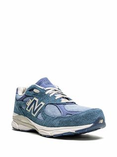 New Balance x Levi's 990V3 "Blue Denim" Sneakers - Farfetch Denim Sneakers, Sneakers Blue, Blue Suede, New Balance Sneaker, Patch Logo, New Balance, Blue Denim, Levi's, Around The World