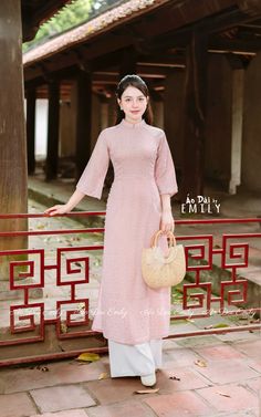 🌸 Material: Lụa gấm Stretchy level: 3/10 🌸 The measurement of this ao dai is in Vietnamese size. American size tends to be bigger for the same size. Please look at the SIZE CHART CAREFULLY before ORDERING. There might have some chalk writings on the fabric, these marks can be washed away. 🌸 No returns or exchanges. Buyer can contact seller about any issues with an order. 🌸 Follow us Facebook/aodaiemily www.aodaiemily.com 💜 Thank you very much💜 Pink Summer Wedding Cheongsam, Summer Wedding Pink Cheongsam, Elegant Long Ao Dai For Summer, Elegant Long Pink Dress, Elegant Long Sleeve Pink Cheongsam, Elegant Pink Ao Dai For Summer, Traditional Pink Maxi Dress For Spring, Summer Wedding Ao Dai In Maxi Length, Chalk Writing