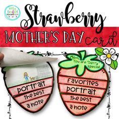 a mother's day card with two strawberries