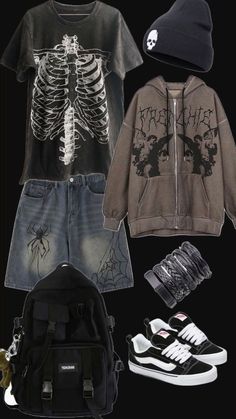 Styl Grunge, Baggy Outfit Ideas, Punk Style Outfits, Alt Outfits, Tomboy Style Outfits, Punk Outfits, Swaggy Outfits, Vibe Clothes