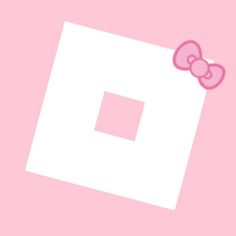 the hello kitty wallpaper is pink and has a white square with a bow on it