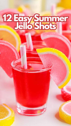 Summer Jello Shots Pink Lemonade Jello Shots Recipe, Pink Jello Shots, Pink Lemonade Jello Shots, Pink Lemonade Vodka Slush, Summer Jello Shots, Tequila Jello Shots, Peach Jello Shots, Blue Hawaiian Jello Shots, Lemonade Jello Shots