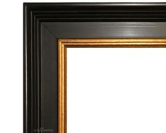 a black and gold frame with a white background