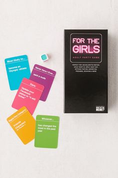 the card game for the girls is next to it's contents