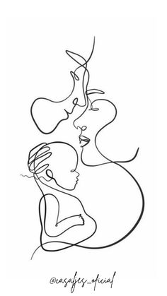 a black and white line drawing of two women facing each other with one woman's head in her hands