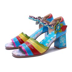 Exquisite Printing Flowers, Colourful Shiny Block Heel Design, Bohemian Style, 65mm Block Heel, Laser Engraving, Manual Coloring, Precision Sewing Marking Line, Romantic Color, Wearing Your Unique Beauty. Color: BlueMaterial: SheepskinInsole: MicrofiberSole: RubberHeels: 6.5 cm/2.56"Fit: Medium to Wide, Runs Normal.Origin: Made in China Production Time: About 5-7 days (Any exceptional case will email you, Please pay attention to your email left) Shipping Time: Free Shipping To most locations, delivery time is approximately 5-15 days; We have paid FedEx Option, to most locations, delivery time is approximately 2-8 days.Great Shoes To Spice Up Any Outfit, From Casual Jeans To Fancy Dress. The More You Wear Them, The More Comfortable They Will Become!Item No. Dwarves3066 Notes: Measurement da Bohemian Multicolor High Heel Sandals, Multicolor Bohemian Heels For Spring, Blue Bohemian Sandals For Spring, Printing Flowers, Flowers Colourful, Leather Printing, Romantic Colors, Flat Slipper, Heel Design