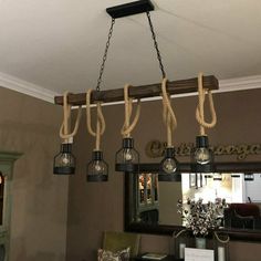 Industrial Pendant Lamps, Rope Chandelier, Rope Pendant Light, Farmhouse Light Fixtures, Bulb Pendant Light, Dining Room Pendant, Hanging Ceiling Lamps, Kitchen Island Linear Pendant, Light Kitchen Island