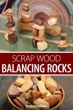 the cover of scrap wood balancing rocks