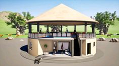 an artist's rendering of a house with a gazebo