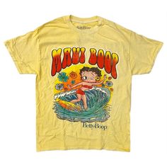 * Betty Boop Unisex Tee * Front Distressed Graphic Screen Print * Crew Neck * Inner Print Label Tag * 100% Cotton * Officially Licensed * Imported Measurements: * S/M: 19.5" Pit-To-Pit. 27" Length. * M/L: 20.5" Pit-To-Pit. 28.5" Length. Vintage Betty Boop Shirt, Betty Boop Baby, Betty Boop Pink, Betty Boop T Shirt, Thrift Ideas, Grafic Tees, School Fit, Surf Tee, Spring Clothing