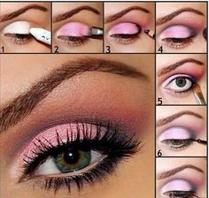 Pink Eye Makeup Looks, Smoky Eye Makeup Tutorial, Pink Eye Makeup, Pink Eye, Smink Inspiration, Makijaż Smokey Eye, Makeup Hacks, Pink Eyeshadow, Eyeshadow Tutorial