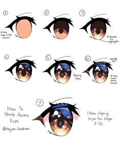 how to draw an anime eye step by step for beginners, with pictures and text