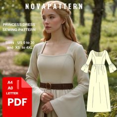 Renaissance victorian fantasy cosplay dress pattern  Long Sleeve Maxi Flare Skirt Dress + Corset Top Set, available as an instant download (pdf) sewing pattern bundle with a range of size options, including plus sizes ⭐US Sizes: 2, 4, 6, 8, 10, 12, 14, 16, 18, 20, 22, 24, 26, 28, 30 ⭐Standard Sizes: XS, S, M, L, XL, 2XL, 3XL, 4XL ⭐These patterns are suitable for A4, A0, and US Letter size papers. ⭐Once your payment is processed, you will automatically receive download links for the pattern files Elvish Dress, Dress And Corset, Medieval Cosplay, Flared Skirt Dress, Corset Pattern, Dress Halloween Costume, Maxi Robes, Sewing Pattern Sizes, Dress Sewing Pattern