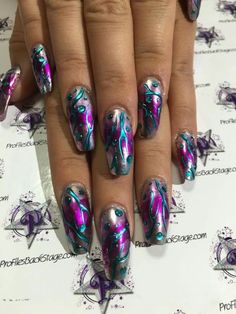 Purple Design Nails, Purple Nail Art, Purple Nail, Design Nails, Bright Nails, Unique Acrylic Nails, Purple Design, Nail Inspiration