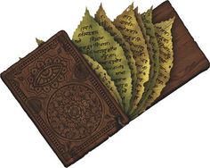 an illustration of a book with leaves on it