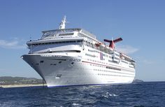 a large cruise ship sailing in the ocean