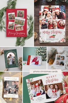 christmas card collages with different photos