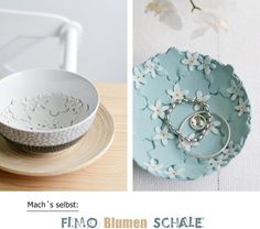 three different pictures with flowers on them and the same bowl in front of each other