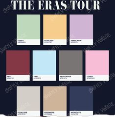 the eras tour poster with different colors