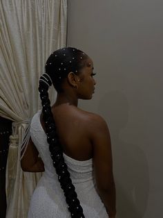 Black Hair Wedding Ponytail, Md Hairstyles For Black Women, Hairstyle For Matric Dance, High Ponytail Wedding Hair Black Women, African Prom Hairstyles, Bridesmades Hairstyles Black Women, Prom Braided Ponytail, Md Hairstyles Black, Hair For Matric Dance