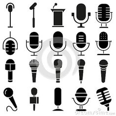 microphones and mics icon set on white background stock photo - image 399874