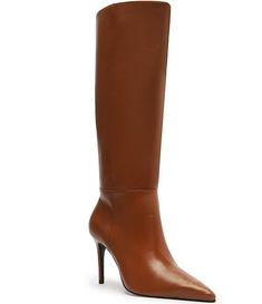 Schutz Mikki Up Leather Stiletto Tall Boots | Dillard's Espadrilles Wedges, Tall Boots, Gladiator Sandals, Strap Heels, Espadrilles, Heel Height, Leather Upper, Wedges, Boots