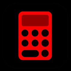 a red calculator on a black background