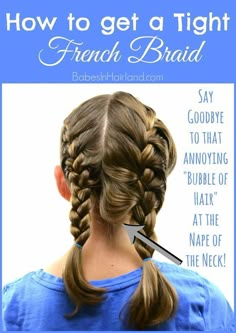 Tight French Braid, Tight Braids, French Braids, French Braid, Toddler Hair, Hair Dos, Braid Styles, Pretty Hairstyles, Kids Hairstyles