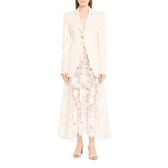 Oscar de la Renta midi skirt features a marbled carnation guipure lace finish High rise; banded waist  Side zip closure  Full length A-line silhouette Polyester Lining: Silk Made in Italy Evening Flats, Cocktail Jacket, Guipure Lace, Platform Pumps, Lingerie Sleepwear, Bergdorf Goodman, Handbags On Sale, Designer Collection, Coat Dress