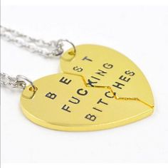 Nwot 2 Part Best Friends Gold Plated Pendants And Chains Puzzle Necklace, Bff Jewelry, Heart Puzzle, Friend Jewelry, Sister Necklace, Best Friend Jewelry, Best Friend Necklaces, Friendship Necklaces, Friend Necklaces