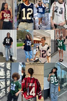 Girls Wearing Jerseys Outfits, Aesthetic Combination Outfit, Outfit With Jorts And Crop Top, Outfits Y2k Streetwear, Jersey Button Up Outfit, Simple Black Top Outfit, Baggy Jeans And Jersey Outfit, Street Jeans Outfit, Outfit Ideas With Jerseys