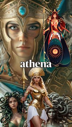 an image of a woman in ancient greek costume with the caption athena