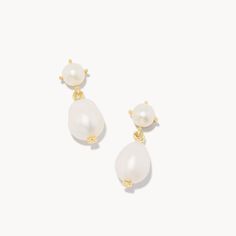 KENDRA SCOTT You’ll be the trendsetter to watch when you wear the Eve Gold Drop Earrings in White Pearl. Showcasing the natural beauty of cultured freshwater pearls, this dainty drop earring style will have you feeling dressed up for every occasion. Metal: 14k Yellow Gold Over Brass Material: White Pearl Closure: Ear Post Size: 0.96"L X 0.39"W Due to the one-of-a-kind nature of the medium, exact colors and patterns may vary slightly from the image shown. Swimsuit Jewelry, Jeweled Earrings, Freshwater Cultured Pearls, Effortless Elegance, Kendra Scott Jewelry, Stunning Earrings, Drop Earring, Gold Drop Earrings, Love Bracelets