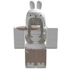 a paper doll made to look like a rabbit with long hair and ears on it's head