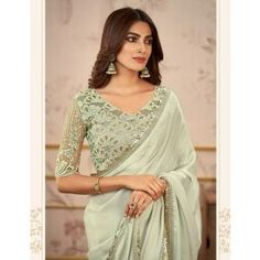 Partywear Sarees - Sarees - Women Wedding Sarees Online, Off White Fashion, Crepe Silk Sarees, Raw Silk Saree, Wedding Sari, Crepe Saree, Chanderi Silk Saree, Indian Sarees Online, Eid Dresses