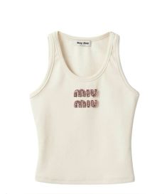 Sold by vestiaire collective Miu Miu Tank Top, Classic Cotton Miu Miu Tops, Miu Miu Cropped Shirt, Png Shirts, Fendi Tank Top, Miu Miu Cropped Sweater, Rich Girl, College Outfits, Girly Outfits