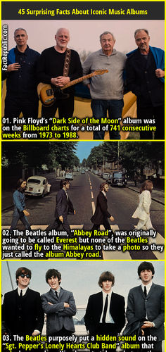 the beatles's famous album covers are shown