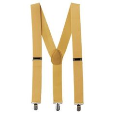 Keep up your old-school style in our Gold Suspenders! These Y-back suspenders have metallic gold straps and metal clips to attach to your pants. They're adjustable too making them the right fit for both kids and adults. Gold Suspenders product details:  100% polyester Y-back design Adjustable fit Attached clips One size fits most Adjustable Belts And Suspenders For Summer, Summer Belts And Suspenders With Adjustable Straps, Suspenders For Boys, Blue Bow Tie, School Fashion, Kpop Outfits, Suspenders, Old School, Gold Metal