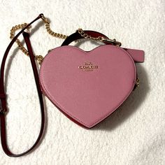 Coach Valentines Collection 2021 Heart Shaped Bag. Has Original Add On Strap Coach Heart Purse, Valentine's Day Evening Crossbody Shoulder Bag, Valentine's Day Heart-shaped Bag With Removable Pouch, Valentine's Day Shopping Crossbody Bag, Valentine's Day Evening Crossbody Bag, Valentine's Day Crossbody Bag With Removable Pouch, Chic Valentine's Day Crossbody Bag, Coach Bags Perfect As Gifts, Coach Bags Perfect For Gifts