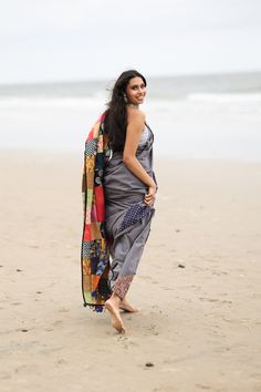 Introducing the अतरंगी Saree 🌈, a vibrant and sustainable piece of clothing that is custom-made for each order, ensuring that every saree is unique. Made from a patchwork of colorful fabric scraps, this saree is a perfect example of zero-waste design. Crafted from 100% cotton, it's comfortable to wear and eco-friendly 🌿. Please note that each saree is custom-made, so the colors may vary slightly from the picture 🎨. Shop the अतरंगी Saree today and join us in making a difference for the planet, Bohemian Multicolor Pre-draped Saree For Traditional Ceremonies, Bohemian Multicolor Pre-draped Saree With Sheer Dupatta, Fusion Style Pre-draped Chanderi Saree, Multicolor Cotton Pre-draped Saree With Unstitched Blouse, Bohemian Handloom Pre-draped Saree, Bohemian Multicolor Block Print Pre-draped Saree, Fusion Style Multicolor Pre-draped Saree With Dupatta, Fusion Multicolor Pre-draped Saree With Dupatta, Multicolor Fusion Style Pre-draped Saree With Dupatta