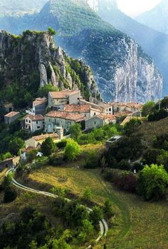 an old village nestled on the side of a mountain