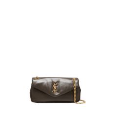 Saint Laurent "Calypso" shoulder bag in leather  Features signature YSL logo lettering  Sliding chain shoulder strap can be doubled  Envelope flap top with magnetic closure  Golden hardware Interior, one zip pocket  Approx. 11"H x 5.5"W x 1.6"D Made in Italy Ysl Calypso Bag, Ysl Envelope Medium Bag, Ysl Envelope Bag Large, Ysl Bag Subtle, Ysl Cassandre Flap Pouch, Zip Pockets, Shoulder Strap, Saint Laurent, Tops Designs