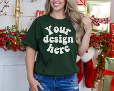 Are you finally ready to launch your new designs while searching for beautiful Gildan 5000 t-shirt mockups for your e-commerce business? Today is your lucky day! You have stumbled upon an amazing selection of unique and beautiful mockups for your Gildan 5000 forest green t-shirt.  Simply drag your design onto the mockup and you are ready to go. This saves you time and effort, which can be used elsewhere to focus on other important tasks.  What you will get : Gildan 5000 forest green T-shirt Mockup :      - 1 jpg file (free of watermarks)   - 5000 px X 4000 px - 300 dpi  Please note that NO physical item will be shipped. This is a digital file.   COPYRIGHT & TERMS OF USE   This file is subject to © COPYRIGHT and is the intellectual property of ©Thibophotos. PERSONAL AND COMMERCIAL USE IS AL Affordable Green T-shirt For Birthday, Customizable Green Crew Neck T-shirt, Customizable Green Short Sleeve T-shirt, Cheap Green T-shirt With Branding, Customizable Crew Neck Christmas T-shirt, Green Jersey T-shirt With Sublimation Print, Christmas Green Cotton T-shirt, Male Sweaters, Hoodie Mockup