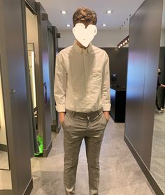 The perfect look for tall / skinny men who want a more sophisticated yet casual look! White button up with partially rolled sleeves are always a vibe and are perfect for weddings or other formal events 😍 Let me know what you think! Guy Outfits, Guys Fits, Mens Slacks, Wardrobe Refresh, Grey Slacks, Formal Mens Fashion, Tan Guys, Rolled Sleeves