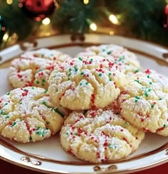 cookies with sprinkles on a white plate