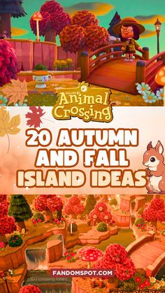 an animal crossing game with the title 20 autumn and fall island ideas