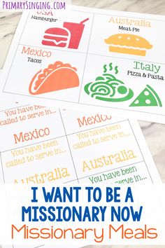 i want to be a missionary now printable meal labels for kids and adults